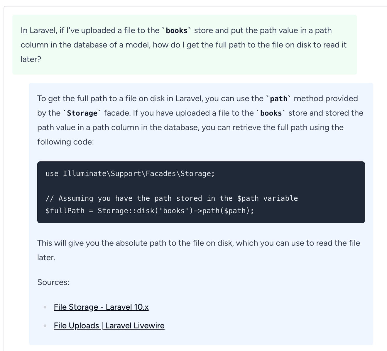 Screenshot of cited sources